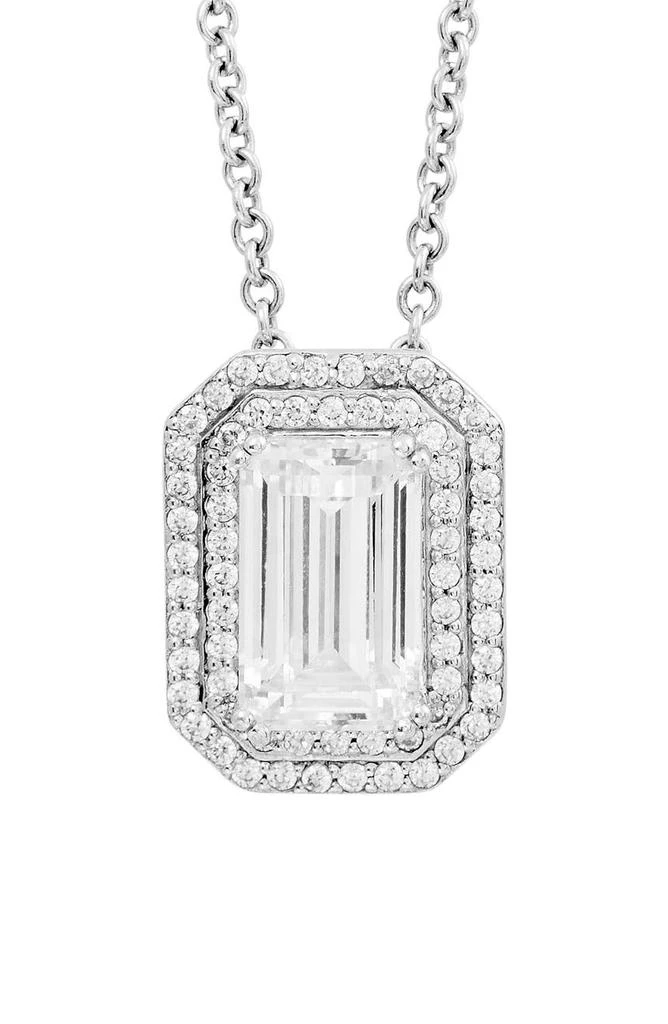 商品Savvy Cie Jewels|Sterling Silver Emerald Cut CZ Pendant Necklace,价格¥375,第1张图片