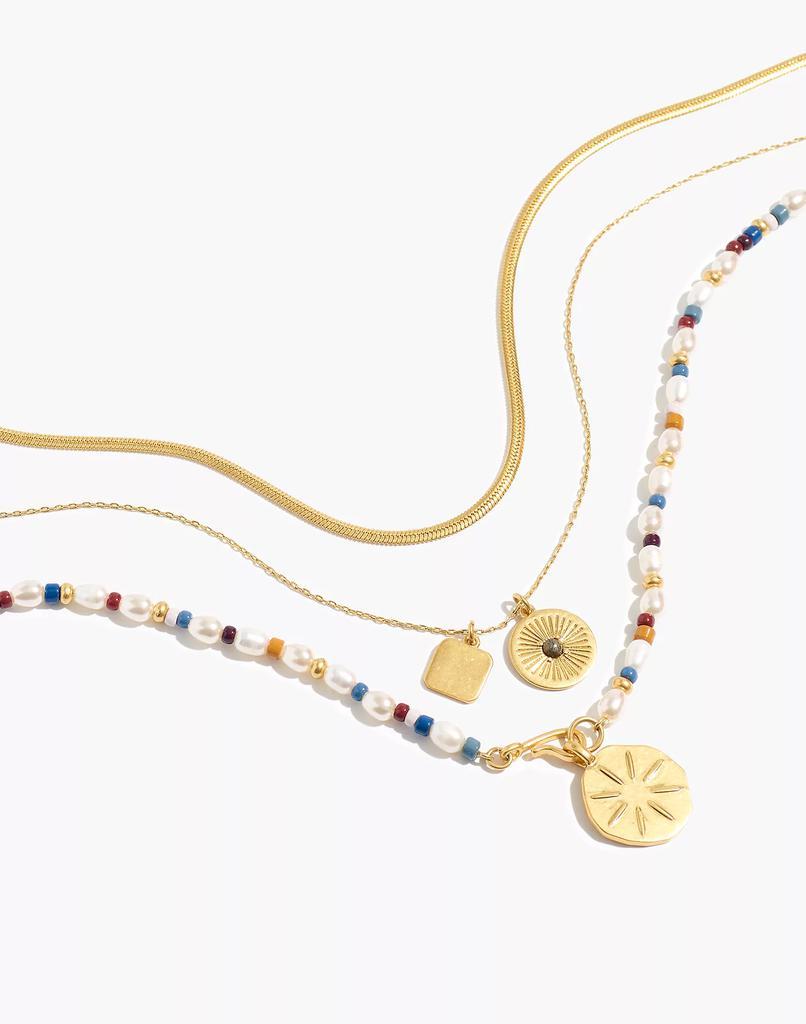 商品Madewell|Three-Piece Etched Beaded Necklace Set,价格¥361,第3张图片详细描述