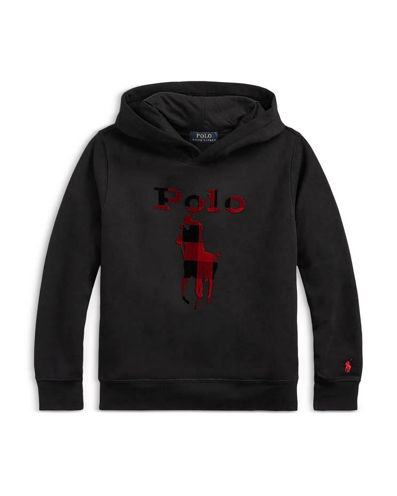 商品Ralph Lauren|Boys' Buffalo Check Big Pony Fleece Hoodie - Little Kid, Big Kid,价格¥314,第1张图片详细描述
