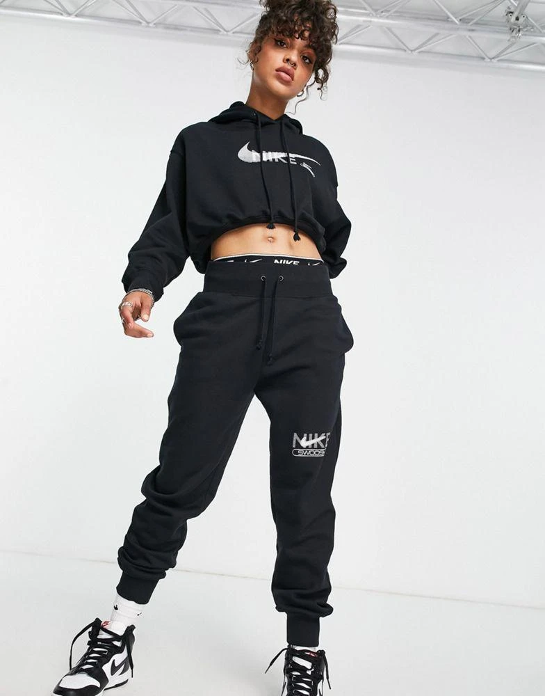 商品NIKE|Nike Swoosh graphic joggers in black,价格¥482,第1张图片