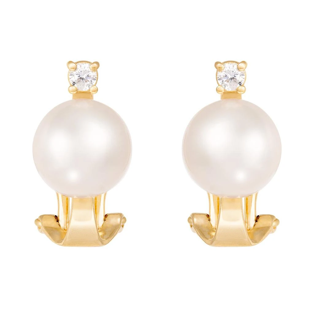 商品Splendid Pearls|14K Yellow Gold Diamond Earrings,价格¥4431,第2张图片详细描述