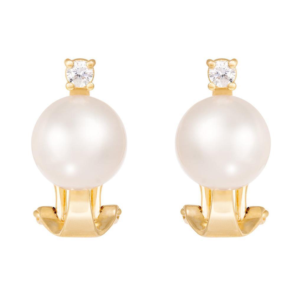 商品Splendid Pearls|14K Yellow Gold Diamond Earrings,价格¥4212,第4张图片详细描述