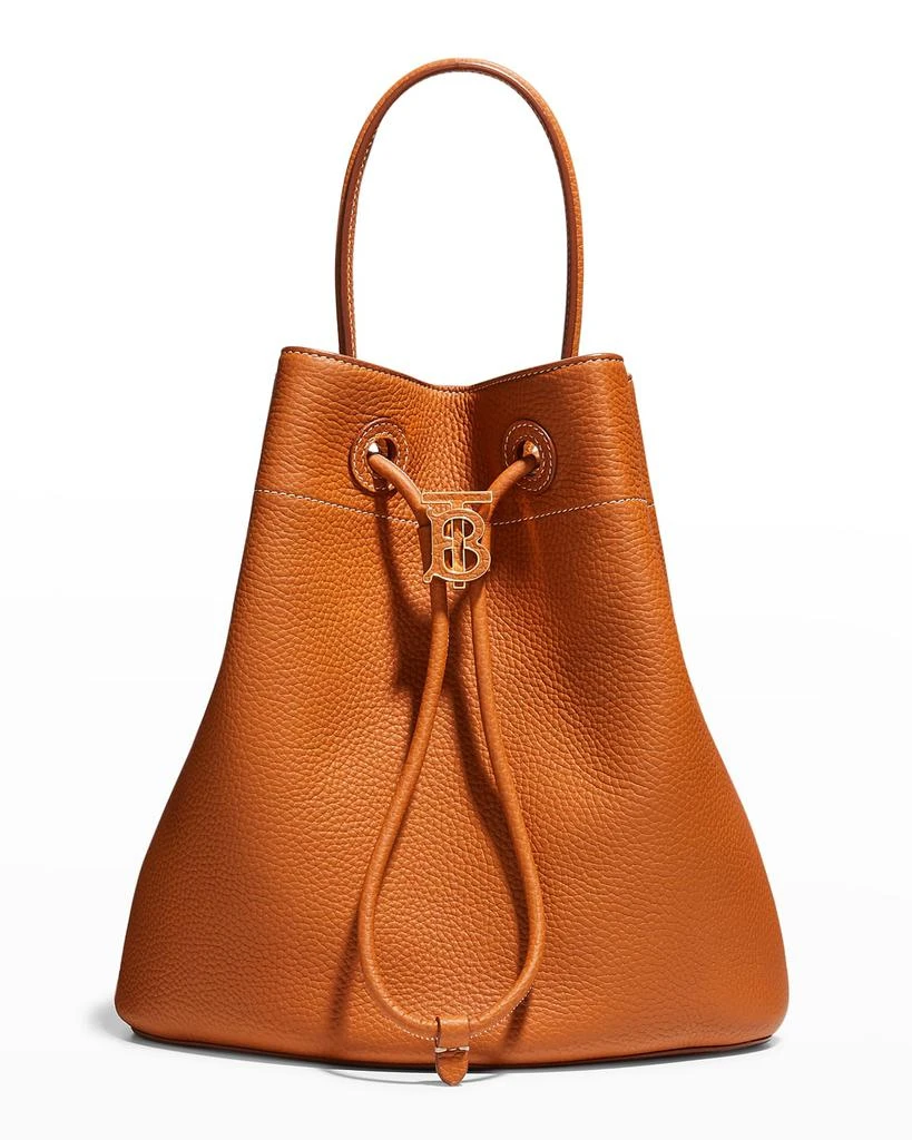 商品Burberry|Small TB Grainy Leather Drawstring Bucket Bag,价格¥10430,第1张图片