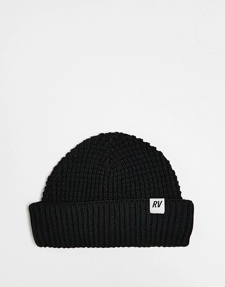 商品Reclaimed Vintage|Reclaimed Vintage unisex waffle beanie in black co-ord,价格¥67,第1张图片