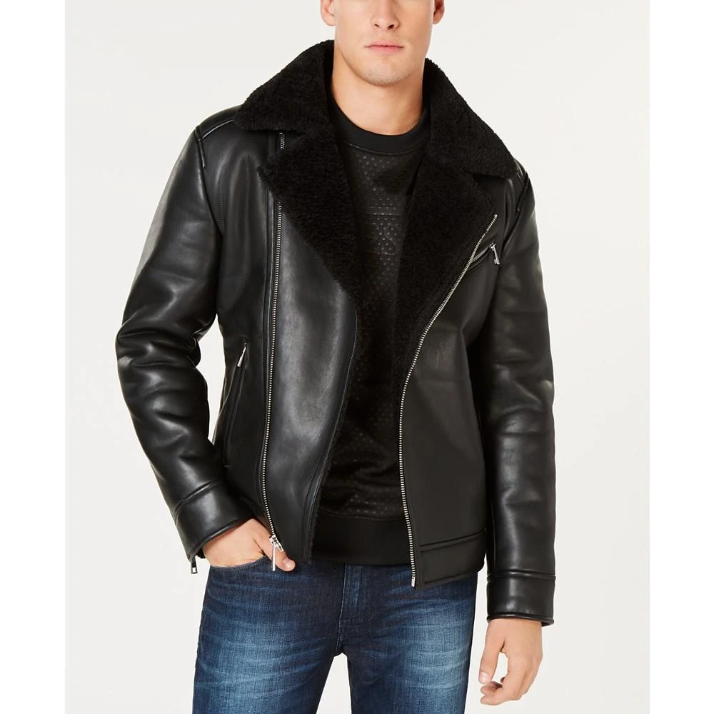 guess asymmetrical leather moto jacket