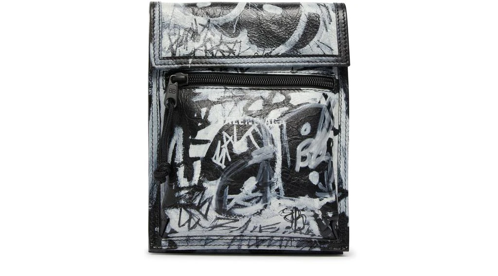 商品Balenciaga|Explorer Small Pouch With Strap Graffiti,价格¥7315,第1张图片