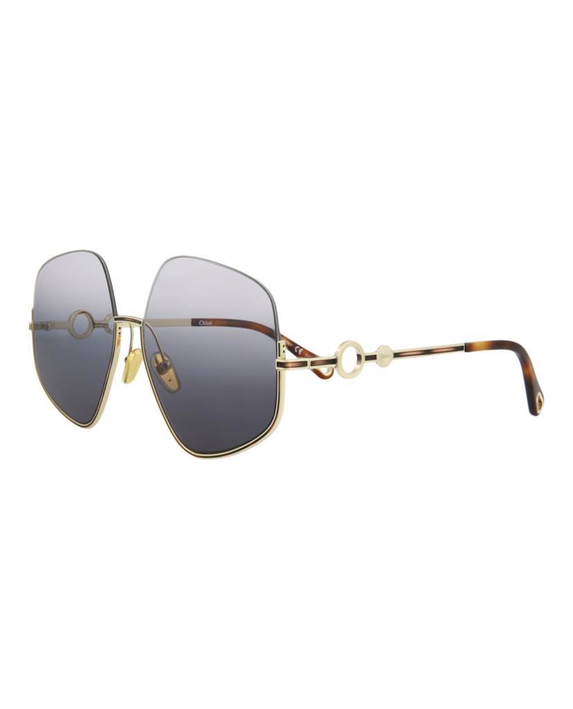 商品Chloé|Chloe Square-Frame Metal Sunglasses,价格¥1131,第4张图片详细描述