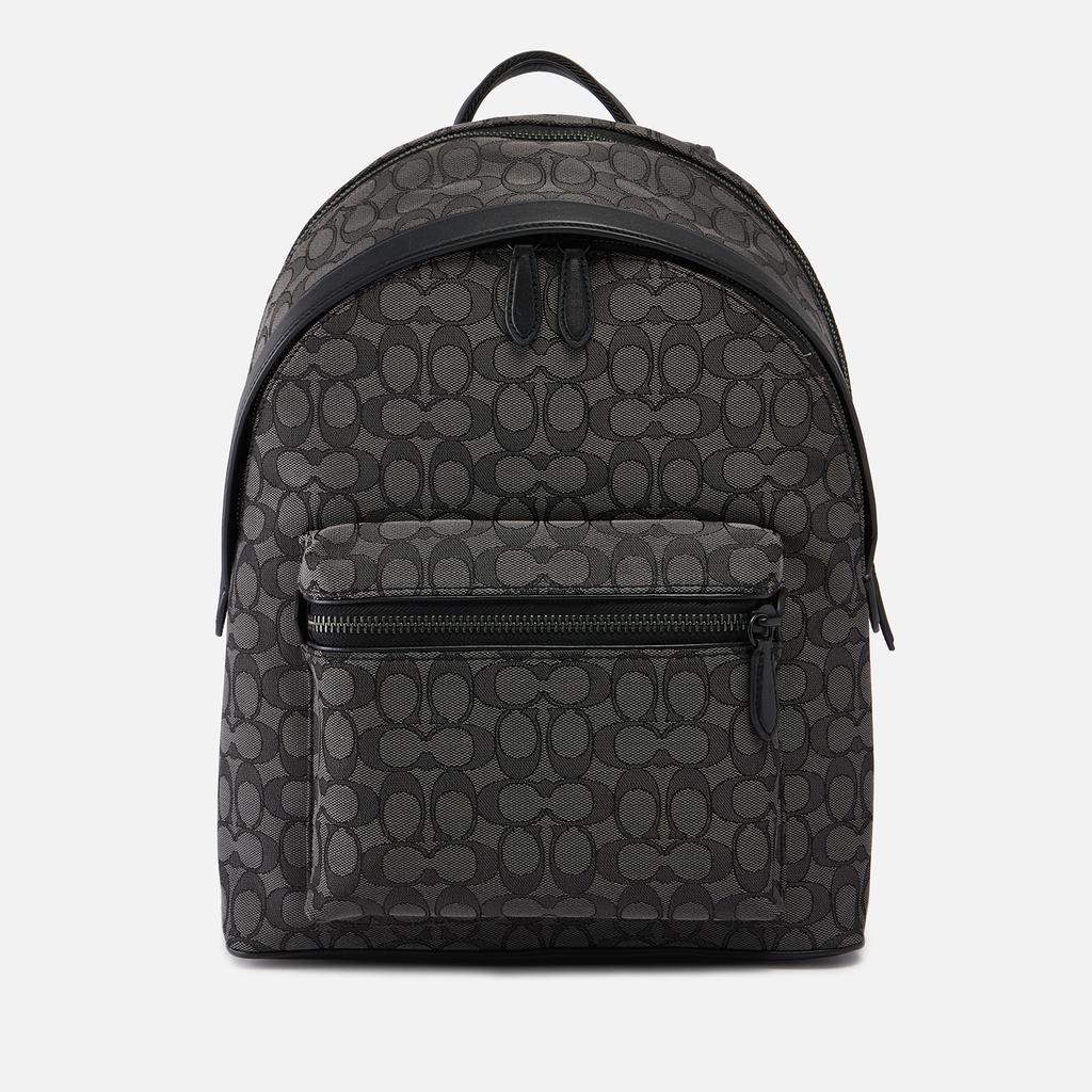 Coach Charter Leather-Trimmed Logo-Jacquard Backpack商品第1张图片规格展示