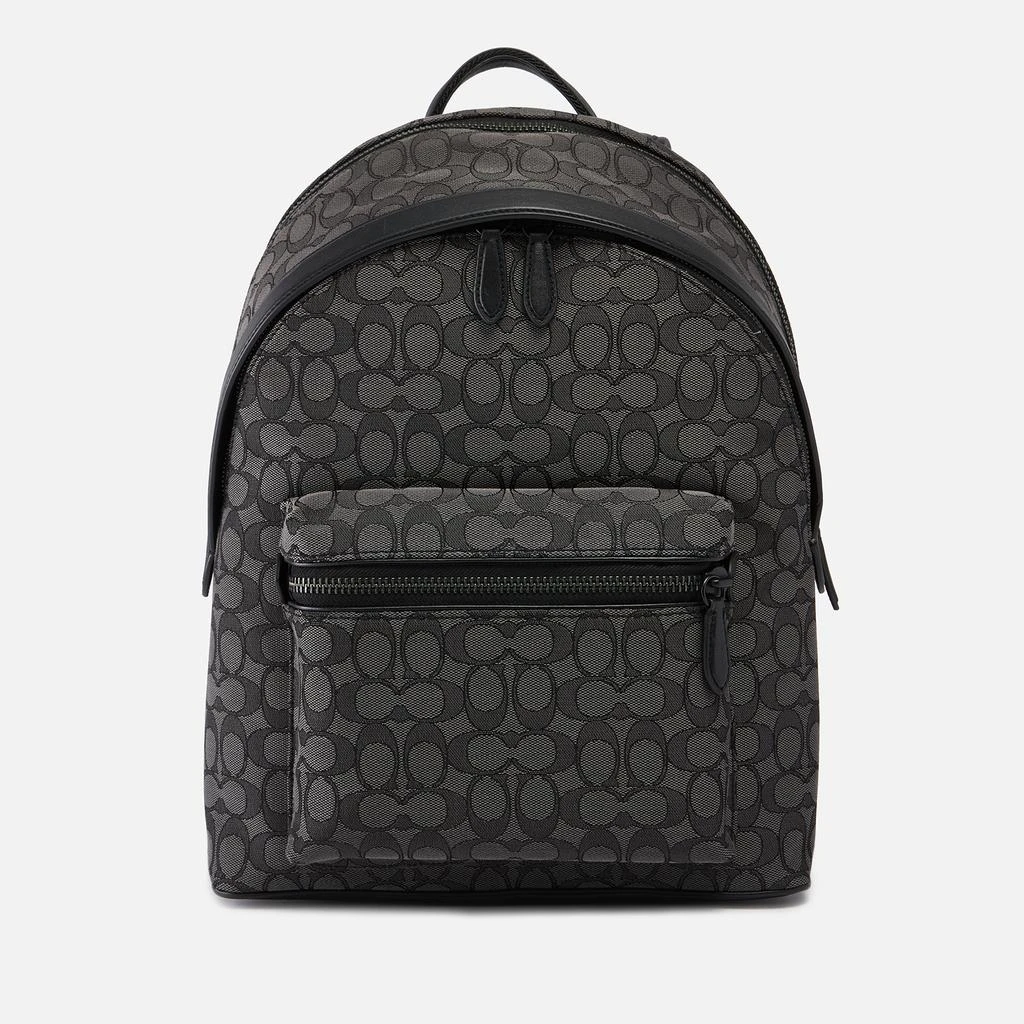 商品Coach|Coach Charter Leather-Trimmed Logo-Jacquard Backpack,价格¥2862,第1张图片