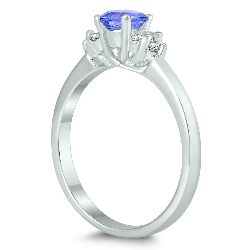 商品SSELECTS|4Mm Tanzanite And Diamond Cynthia Ring In 10K White Gold,价格¥2644,第2张图片详细描述