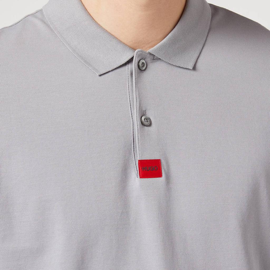 HUGO Men's Deresolo Long Sleeve Polo Shirt - Silver商品第4张图片规格展示