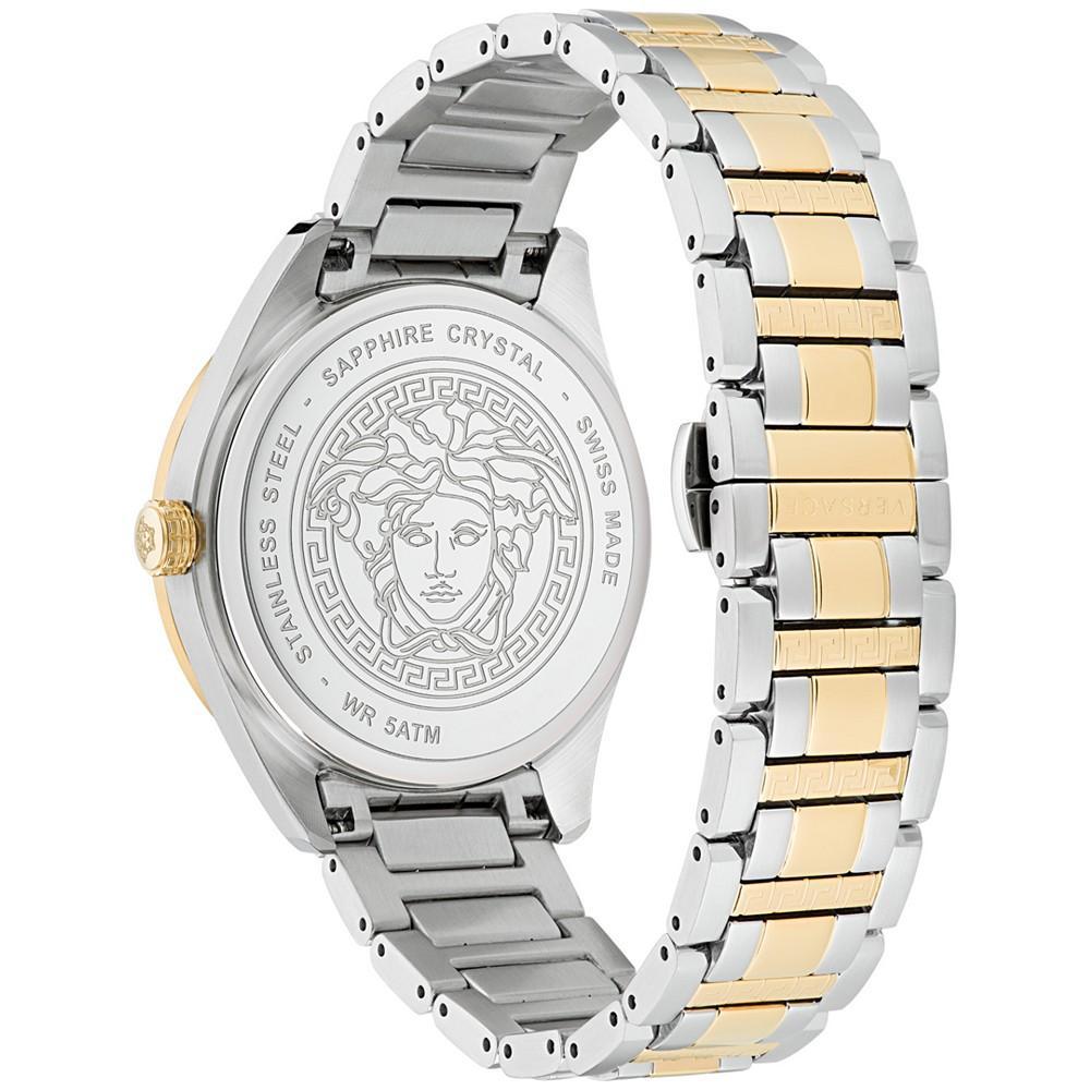 商品Versace|Men's Swiss V-Vertical Two Tone Stainless Steel Bracelet Watch 42mm,价格¥6603,第5张图片详细描述
