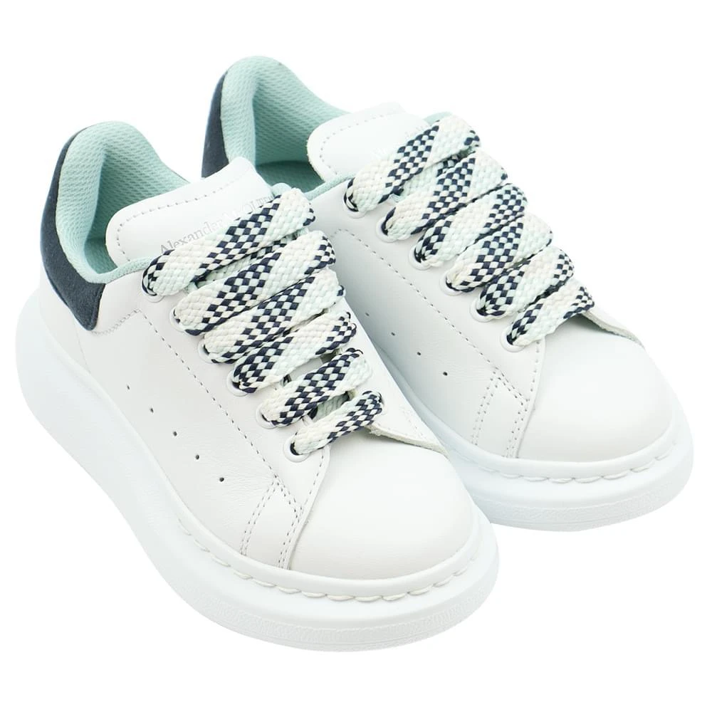 商品Alexander McQueen|White & Dark Green Lace Up Trainers,价格¥967,第2张图片详细描述