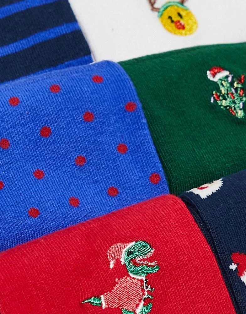 商品ASOS|ASOS DESIGN 6 pack socks with gift box in Christmas designs,价格¥132,第3张图片详细描述