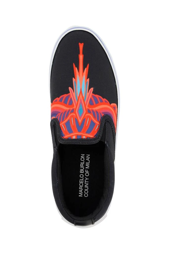 商品Marcelo Burlon|CURVES WINGS PRINT SLIP-ON SNEAKERS,价格¥966,第3张图片详细描述