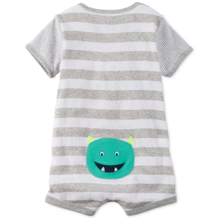 商品Carter's|Striped Monster Romper, Baby Boys (0-24 months),价格¥38,第3张图片详细描述