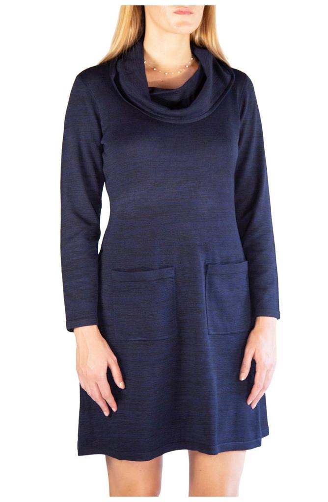 Cowl Neck Pocket Sweater Dress商品第1张图片规格展示