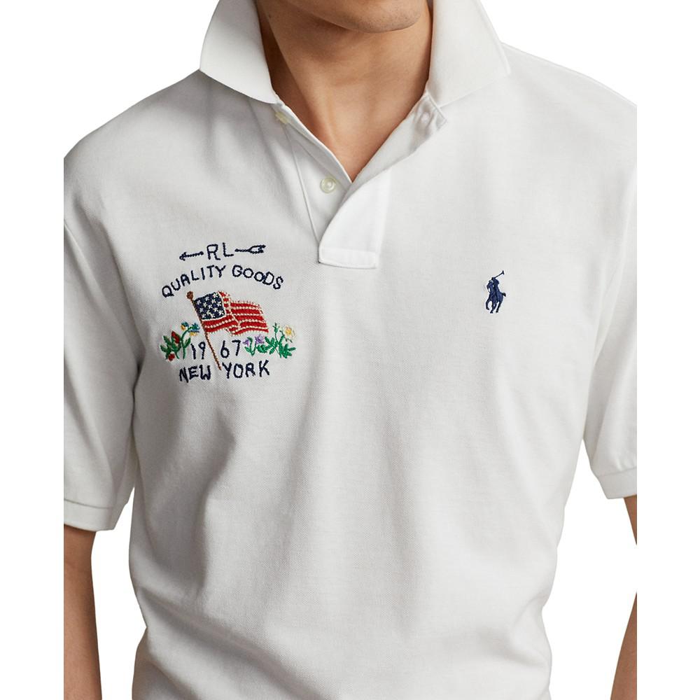 Men's Classic-Fit Flag Mesh Polo Shirt商品第3张图片规格展示