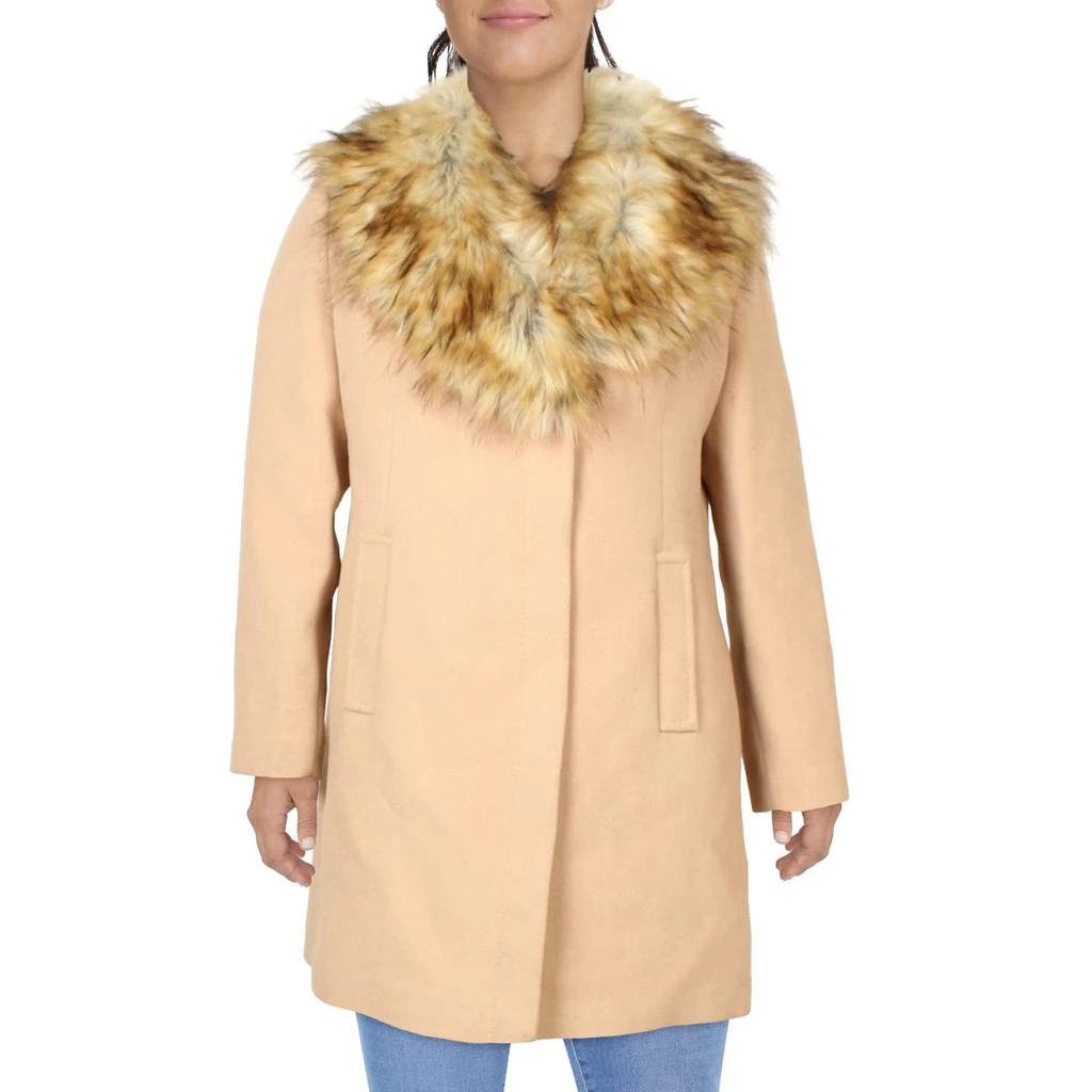 商品Kate Spade|Kate Spade New York Womens Wool Blend Faux Fur Walker Coat,价格¥547,第1张图片