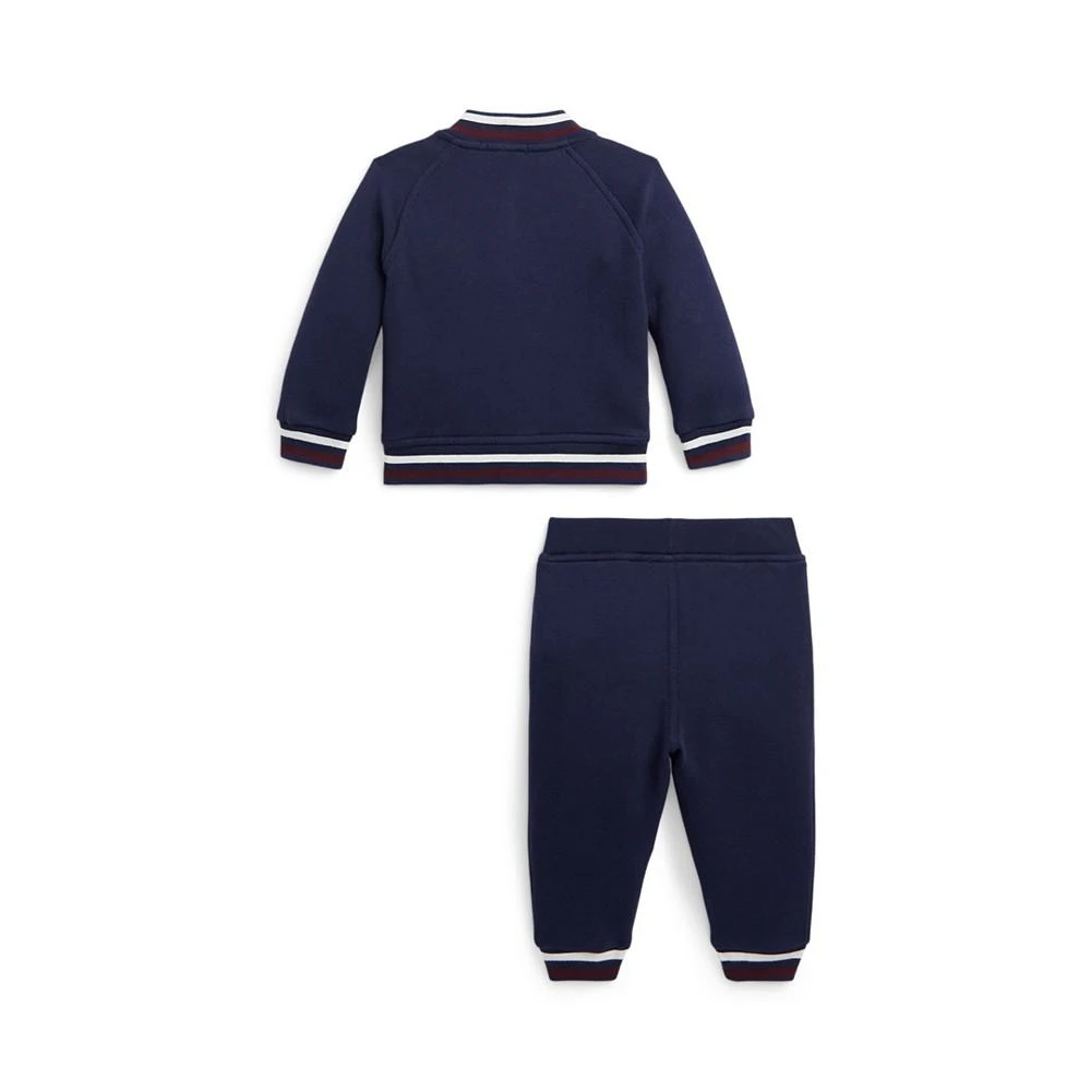 商品Ralph Lauren|Baby Boys Fleece Baseball Jacket and Jogger Pants Set,价格¥639,第2张图片详细描述