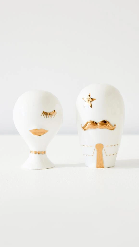 商品Jonathan Adler|Gilded Mr. and Mrs. Muse Salt and Pepper Set,价格¥500,第1张图片