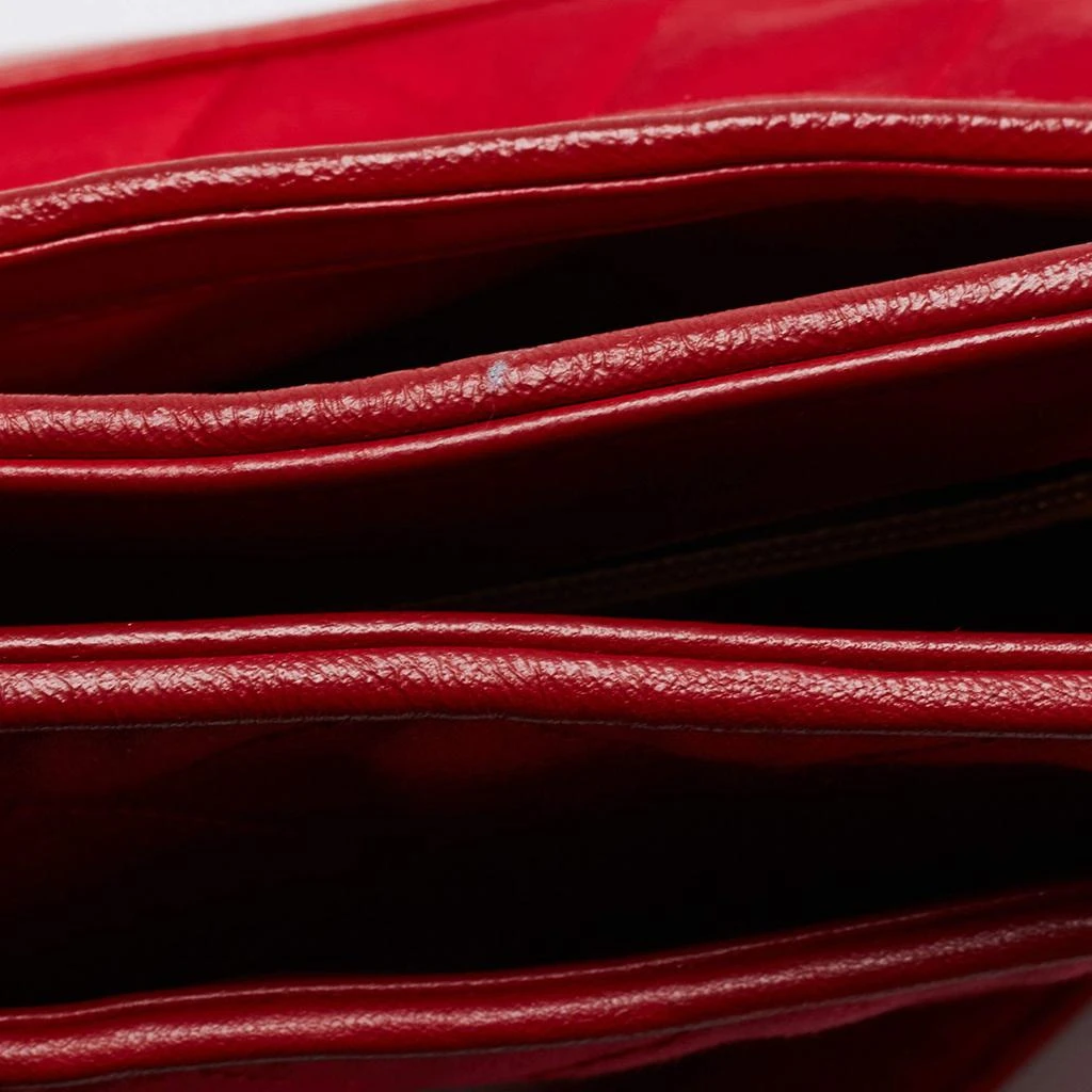 Chanel Red Quilted Satin And Leather Vintage Shoulder Bag 商品