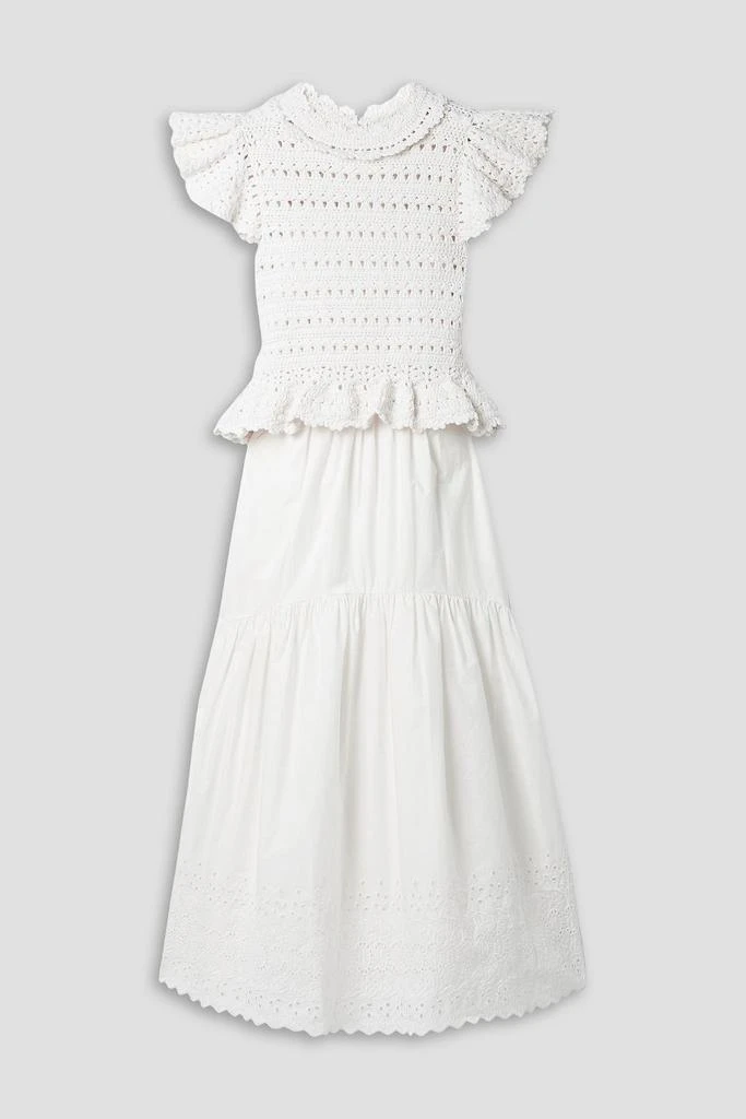 商品Sea|Rylee convertible cutout broderie anglaise cotton and crochet midi dress,价格¥2147,第1张图片