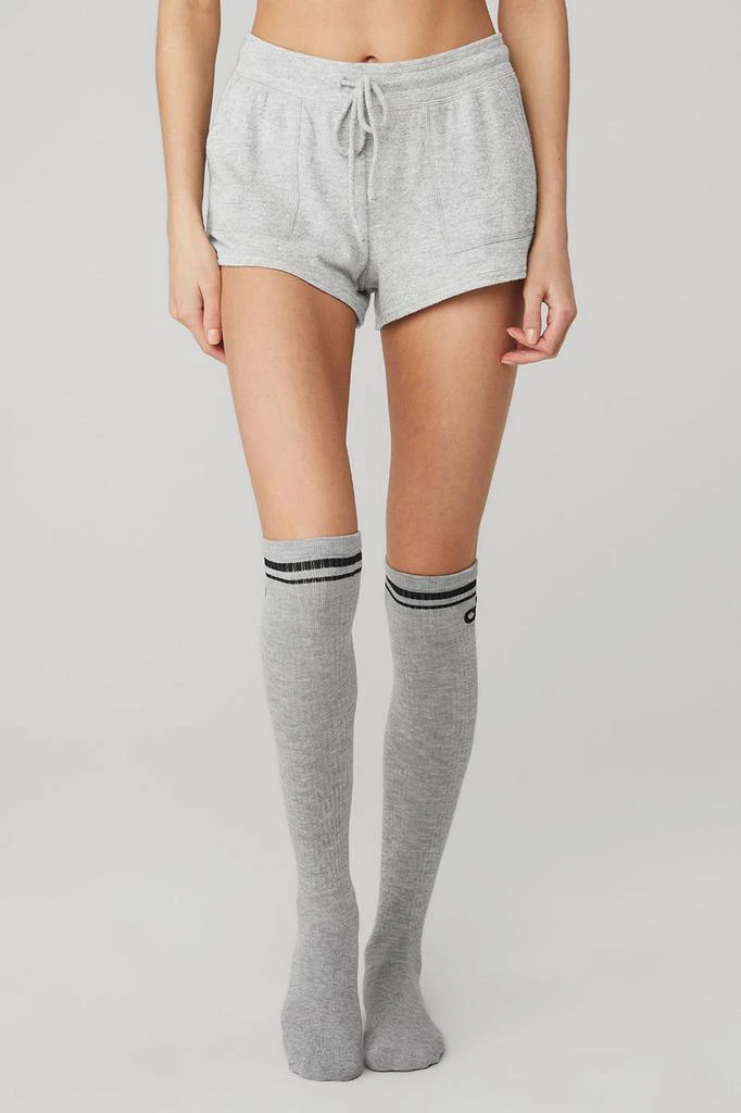 商品Alo|Women's Knee-High Throwback Sock - Athletic Heather Grey/Black,价格¥210,第2张图片详细描述