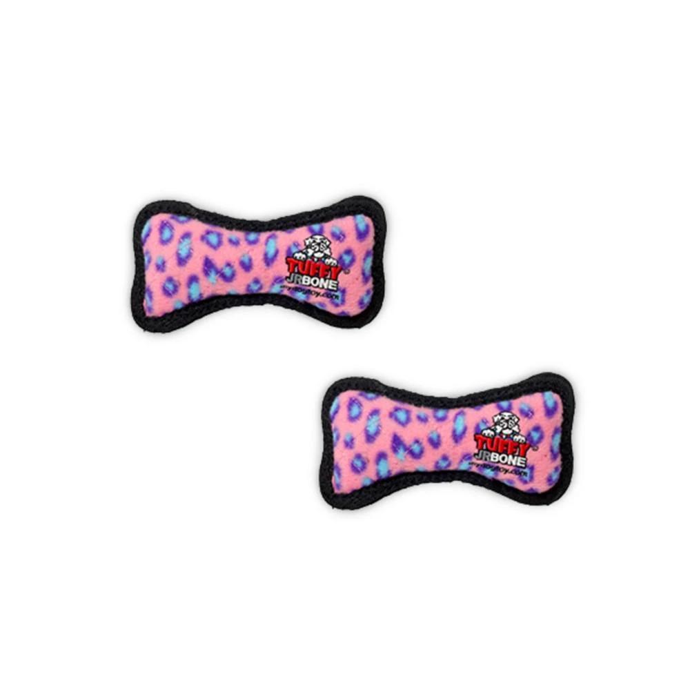 商品Tuffy|Jr Bone Pink Leopard, 2-Pack Dog Toys,价格¥149,第1张图片
