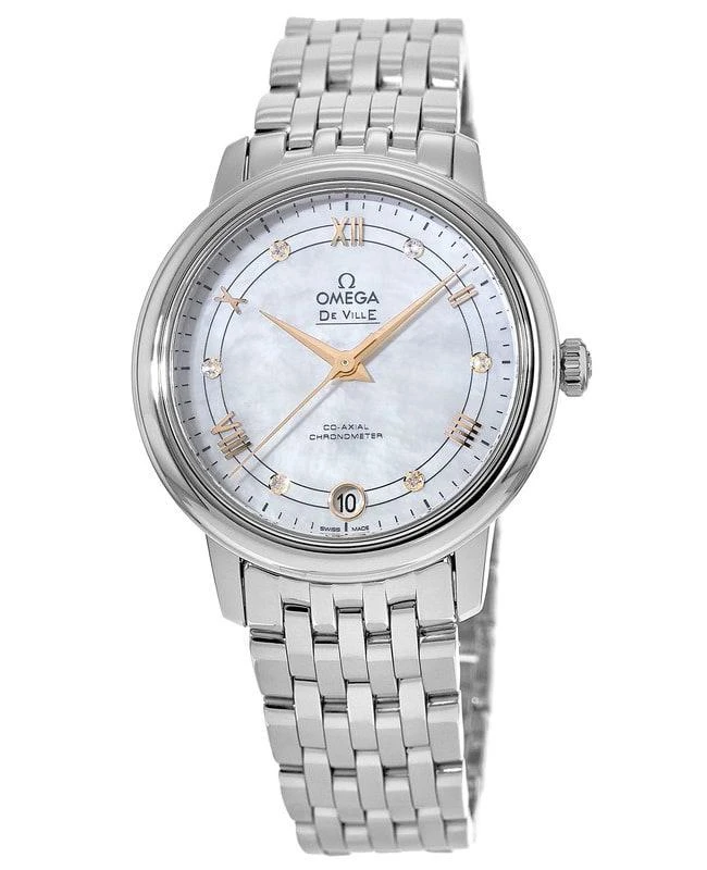 商品Omega|Omega De Ville Prestige Co-Axial 32.7 Mother of Pearl Diamond Dial Steel  Women's Watch 424.10.33.20.55.002,价格¥34535,第1张图片