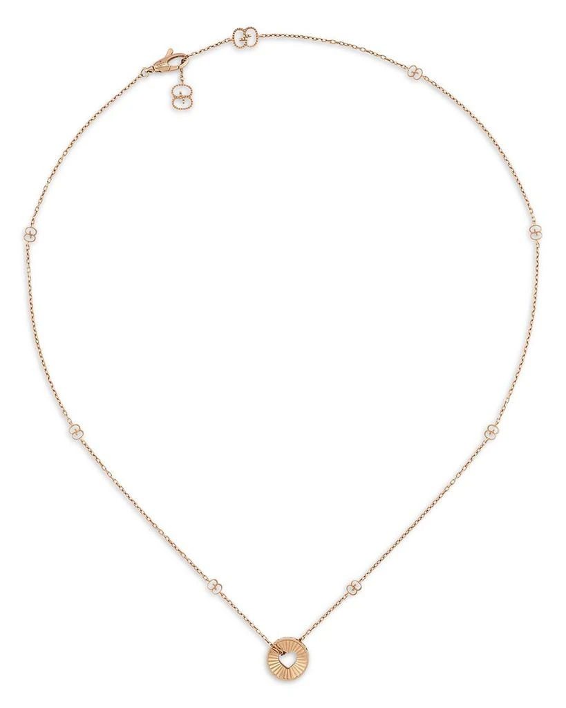 商品Gucci|18K Rose Gold Icon Heart & Double G Pendant Necklace, 40"-42",价格¥18449,第1张图片