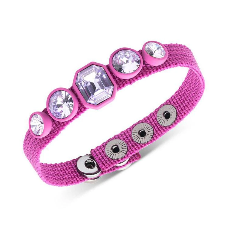 商品DKNY|Hematite-Tone & Black Rubber Stone Nylon Snap Bracelet, Created for Macy's,价格¥100,第2张图片详细描述