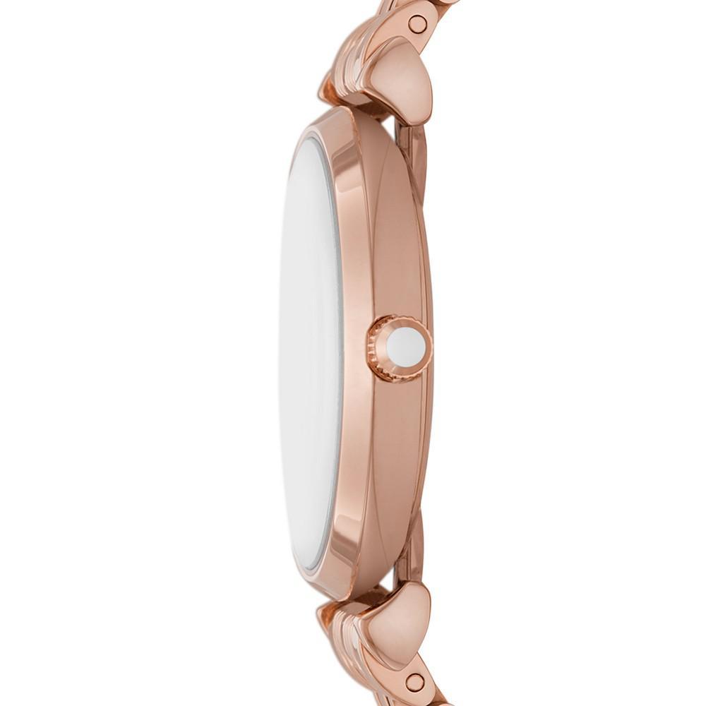 商品Emporio Armani|Women's Rose Gold-Tone Stainless Steel Bracelet Watch 32mm,价格¥2934,第4张图片详细描述
