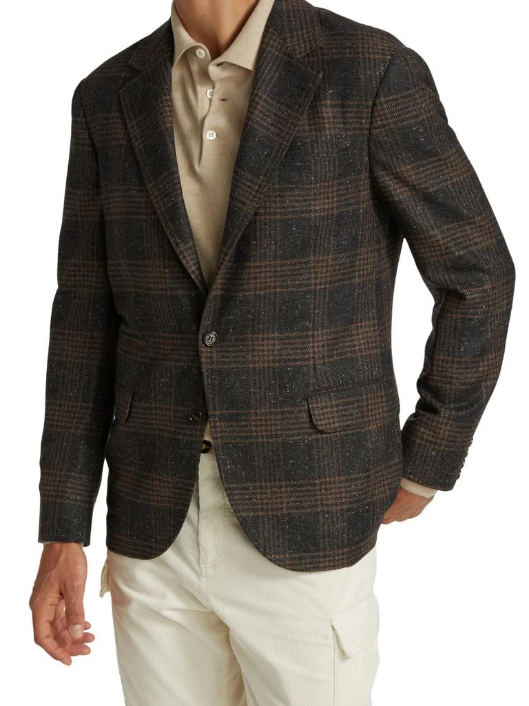 商品Brunello Cucinelli|Plaid Silk-Blend Jacket,价格¥14137,第3张图片详细描述