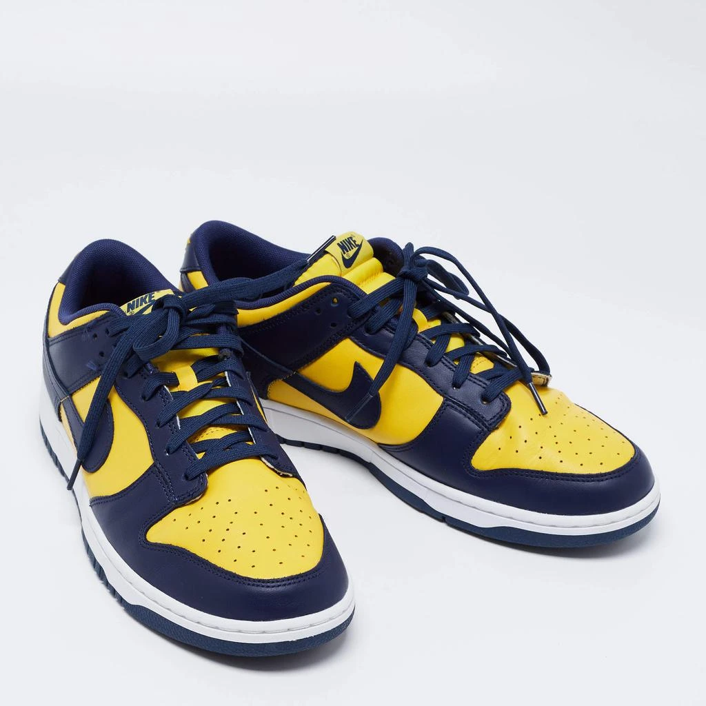 商品[二手商品] NIKE|Nike Navy Blue/Yellow Leather Dunk Lace Up Retro Sneakers  Size 47,价格¥2220,第4张图片详细描述