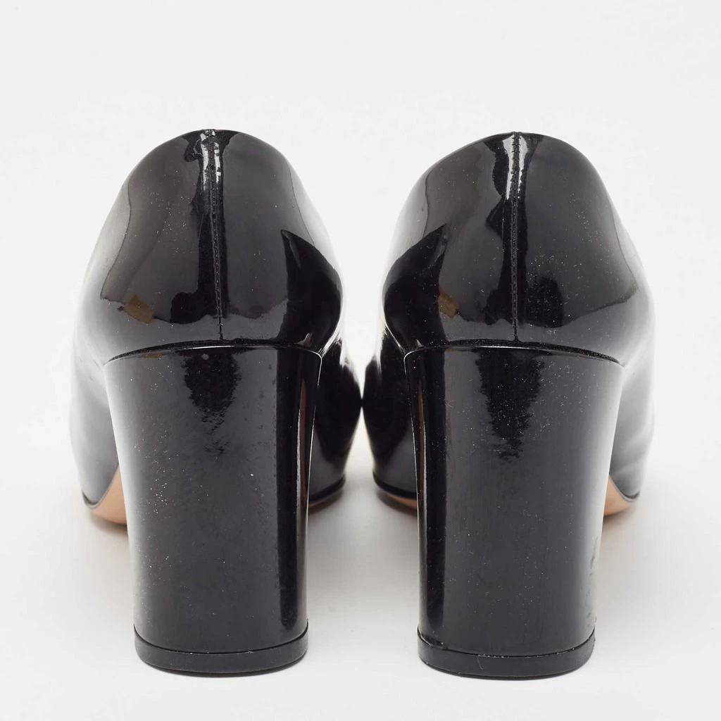 商品[二手商品] Louis Vuitton|Louis Vuitton Black Patent Leather Gold Plate Block Heel Pumps Size 36,价格¥3198,第5张图片详细描述