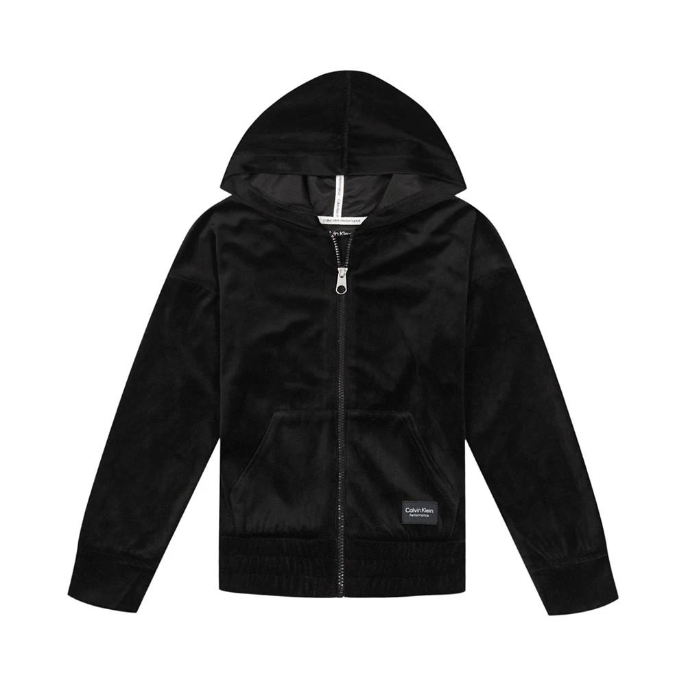 商品Calvin Klein|Big Girls Cozy Velour Zip-Up Hoodie,价格¥133,第1张图片