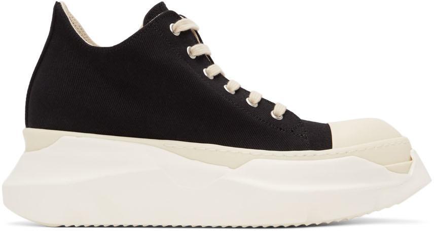 商品Rick Owens|Black Abstract Low Sneakers,价格¥4465,第1张图片