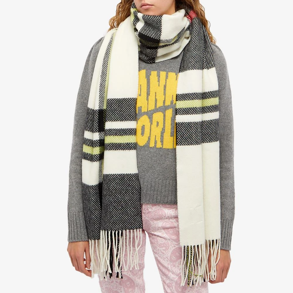 商品Ganni|GANNI Wool Mix Fringed Scarf,价格¥789,第2张图片详细描述