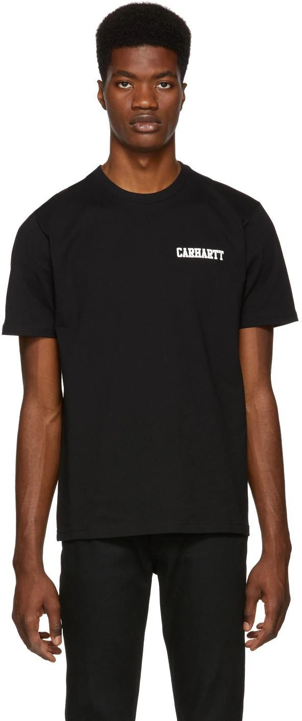 商品Carhartt WIP|Black College Script Logo T-Shirt,价格¥276,第1张图片