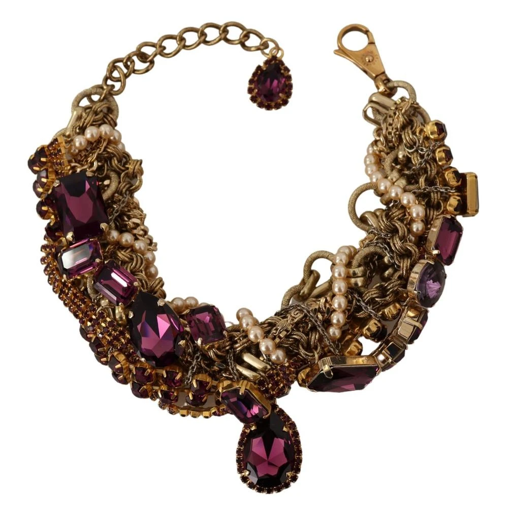 商品Dolce & Gabbana|Dolce & Gabbana Gold Brass Sicily Purple Crystal Necklace,价格¥9162,第3张图片详细描述