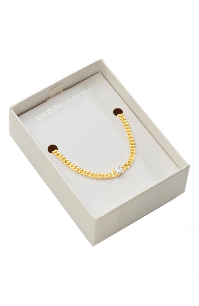 商品Sterling Forever|14k Gold Plated Cubic Zirconia Curb Chain Necklace,价格¥150,第4张图片详细描述