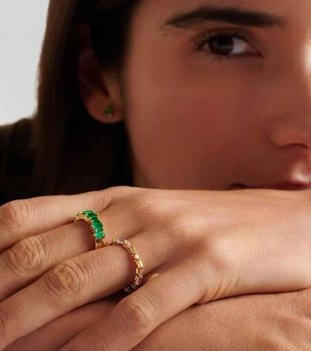 商品Suzanne Kalan|Fireworks 18kt gold ring with diamonds and sapphires,价格¥25874,第3张图片详细描述