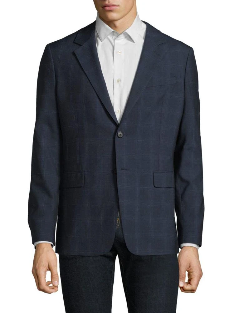 商品Theory|Regular-Fit Windowpane Wool Jacket,价格¥4812,第1张图片