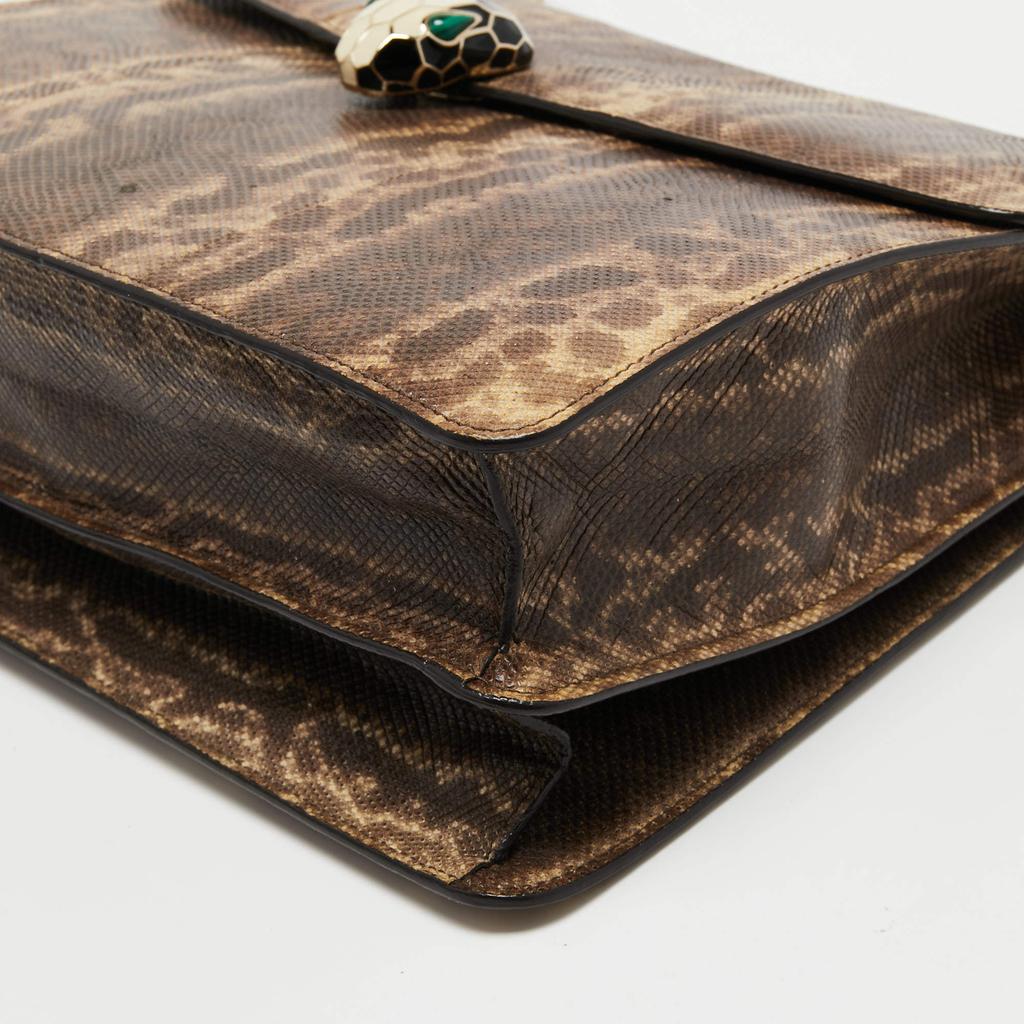 Bvlgari Brown Karung Leather Medium Serpenti Forever Shoulder Bag商品第10张图片规格展示