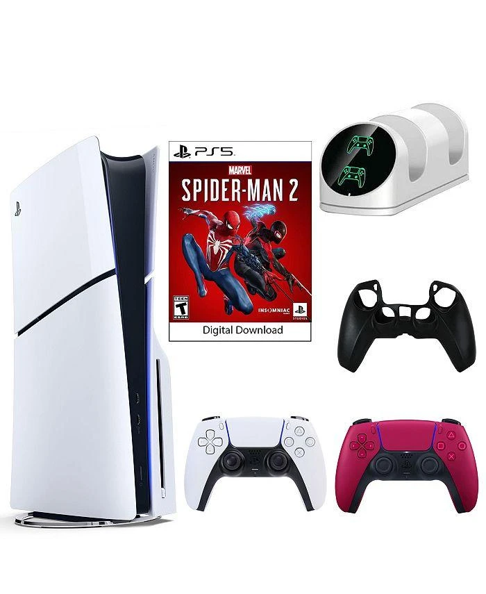 商品SONY|PS5 SpiderMan 2 Console with Extra Red Dualsense Controller, Dual Charging Dock and Silicone Sleeve,价格¥6110,第1张图片