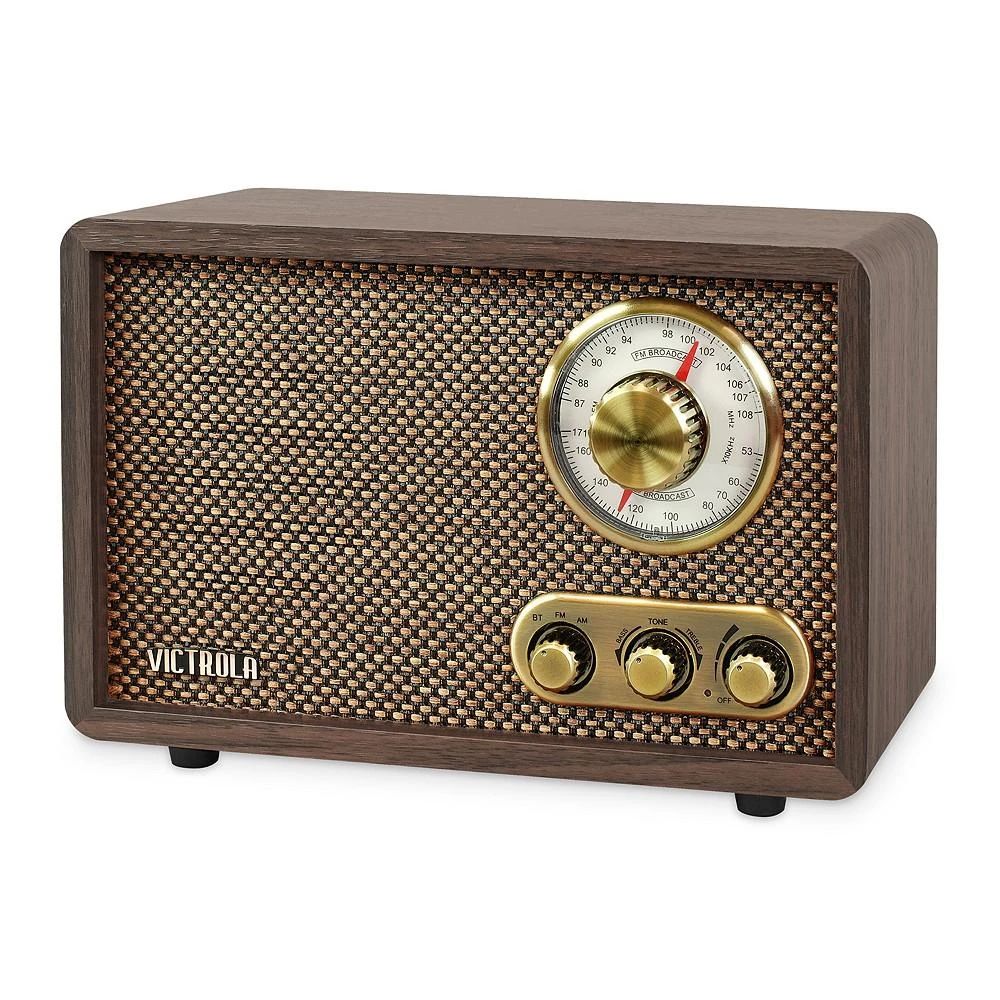 商品Victrola|Retro Wood Bluetooth FM/AM Radio with Rotary Dial,价格¥445,第1张图片