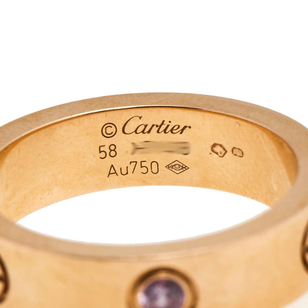 Cartier Love Pink Sapphire 18K Rose Gold Band Ring Size 58 商品