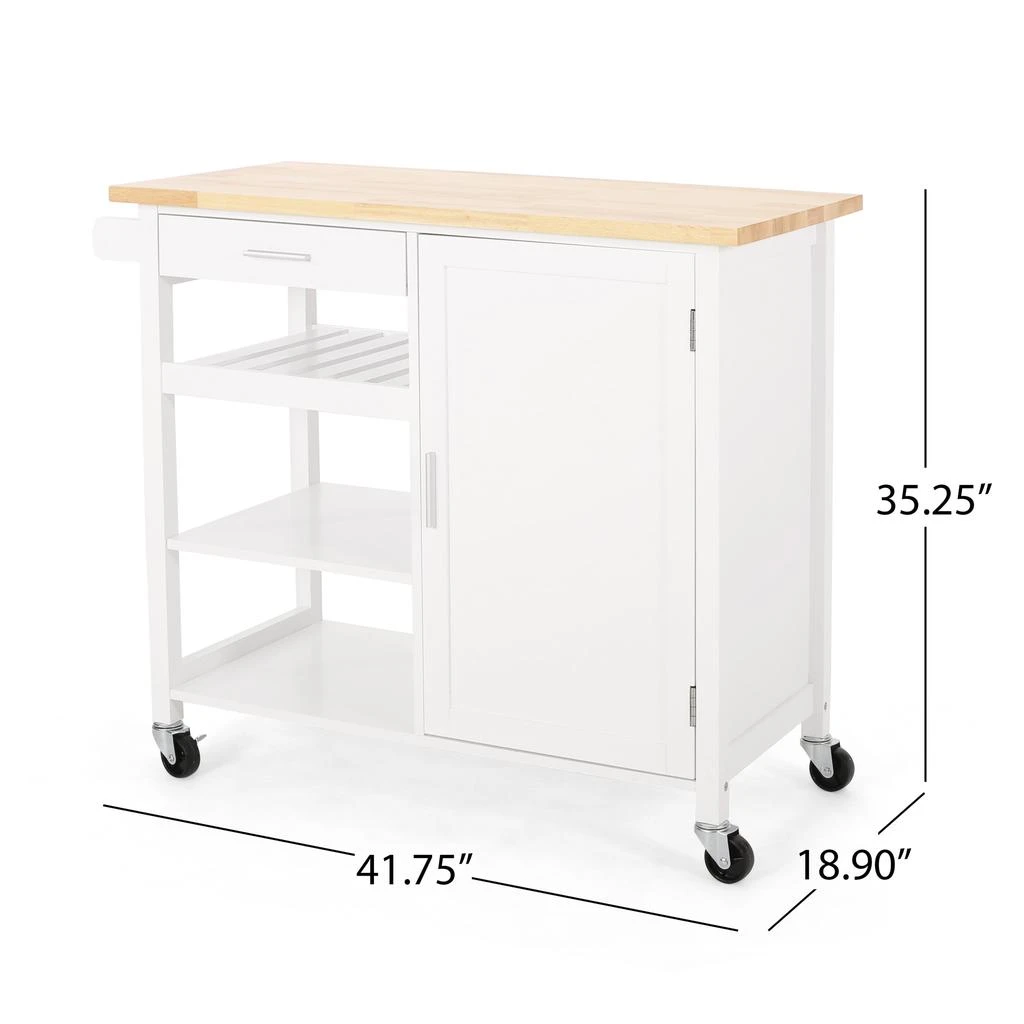 商品Streamdale Furniture|Streamdale Contemporary Kitchen Cart Extra Counter & Storage Space,价格¥2171,第4张图片详细描述
