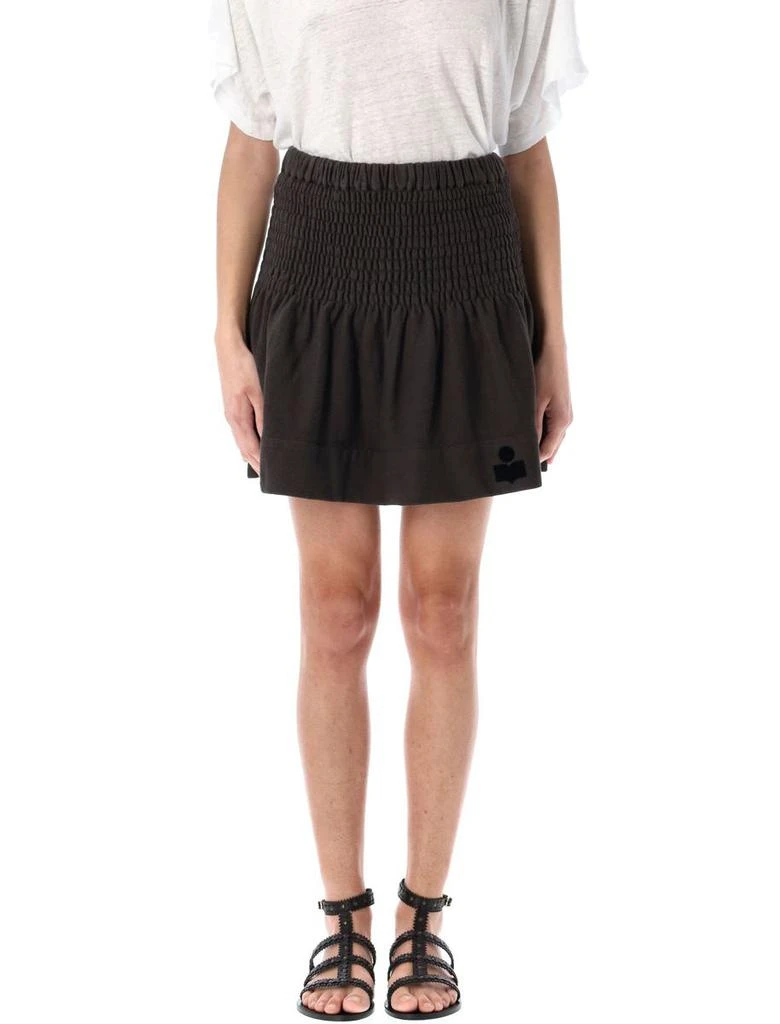 ミニスカート ISABEL MARANT ETOILE KIMMY MINI SKIRT ISABEL MARANT ÉTOILE Cary Ruched Stripe Mini Skirt in Red FR